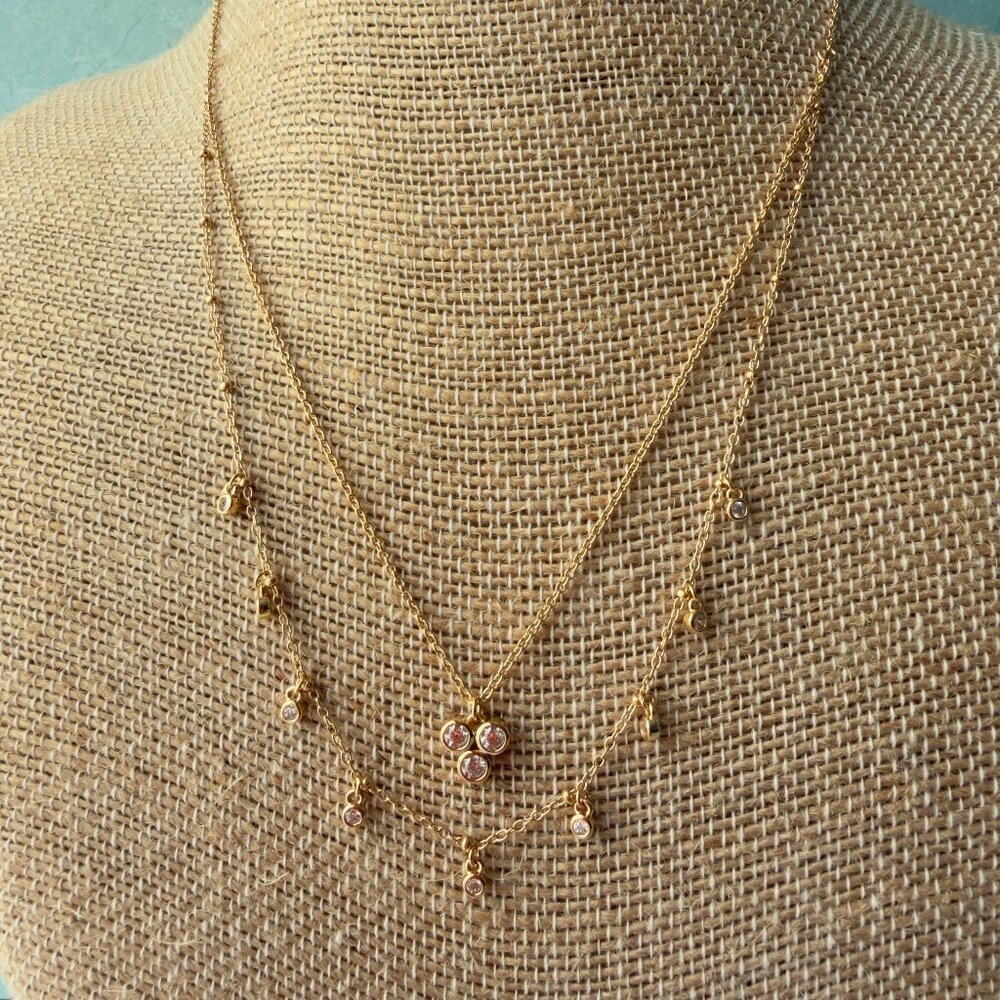 Swarovski Touchstone Crystal Extra Extra Golden Zirconia Double Necklace